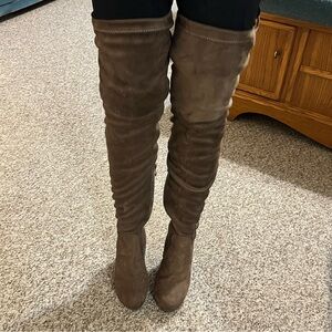 Catherine Malandrino Taupe Over-the-Knee Boots